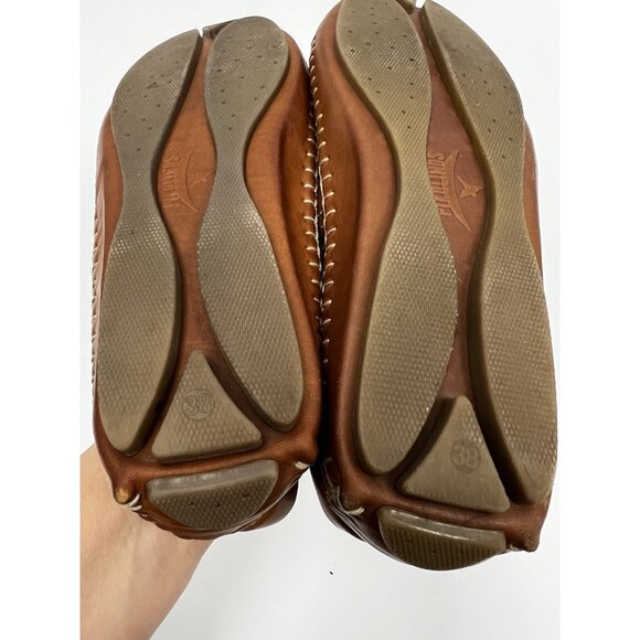 Pikolinos Jerez Brandy Brown Leather Loafers Flats Women 38 Slip on Breathable - Picture 8 of 9